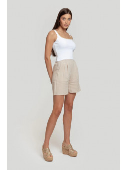 Pantalon corto beige