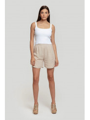 Pantalon corto beige
