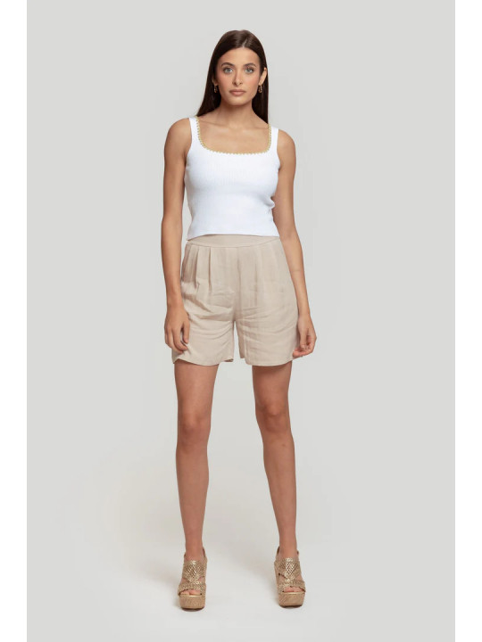 Pantalon corto beige