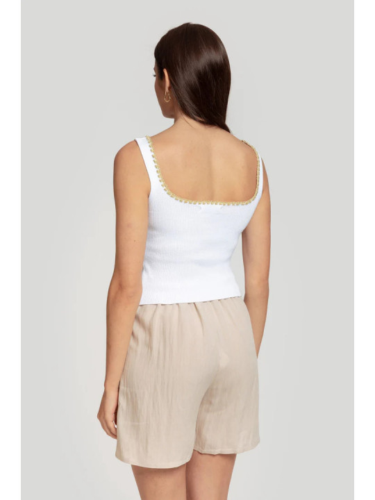 Pantalon corto beige