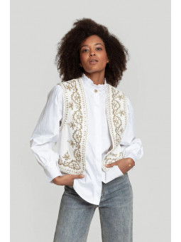 chaleco blanco bordado