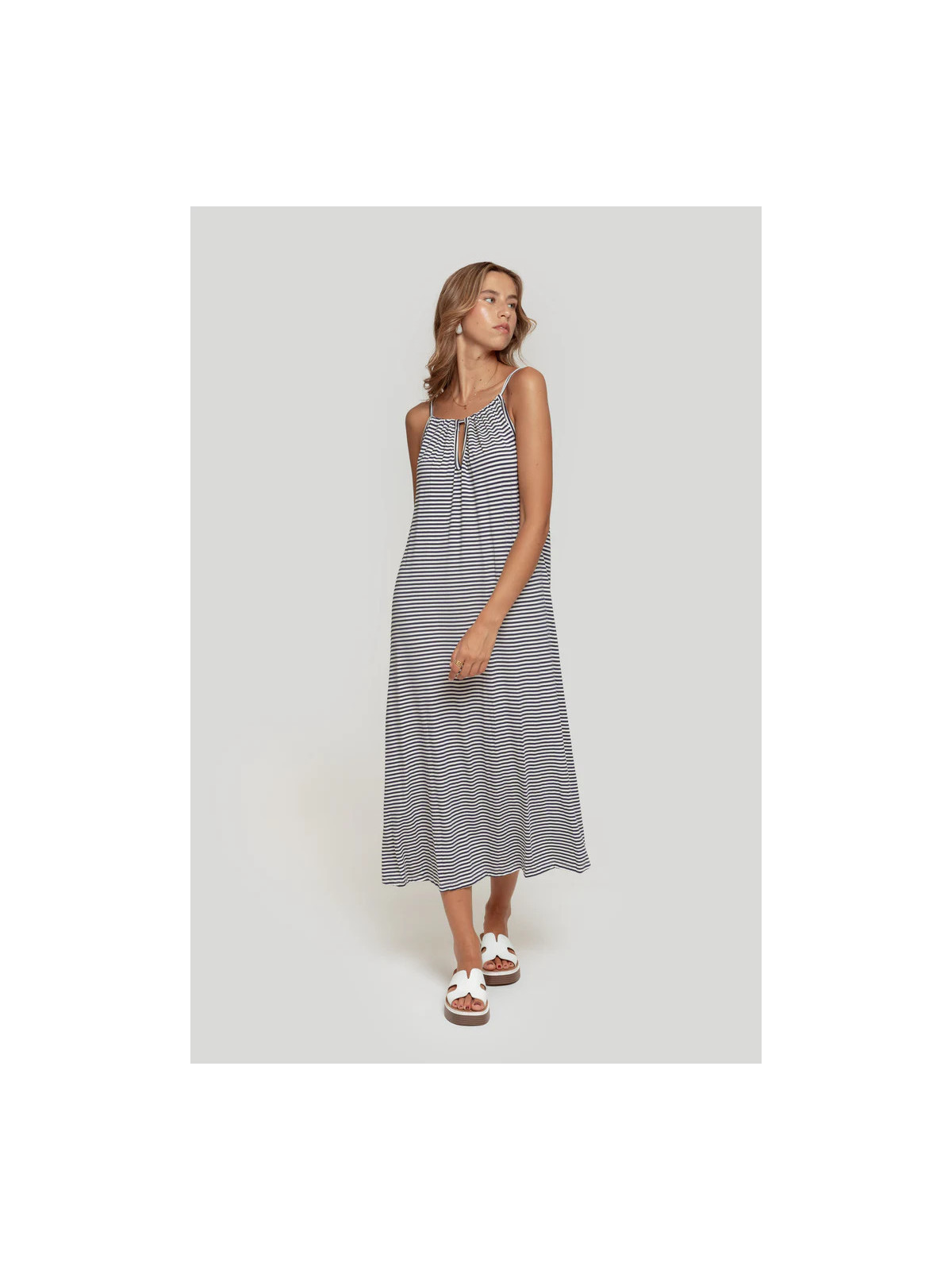 Vestido midi a rayas
