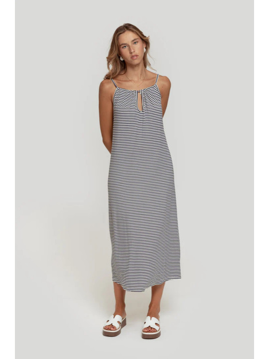 Vestido midi a rayas