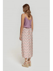 Falda midi estampado hojas