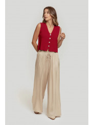 Pantalon palazzo beige