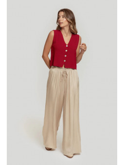 Pantalon palazzo beige