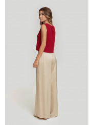 Pantalon palazzo beige