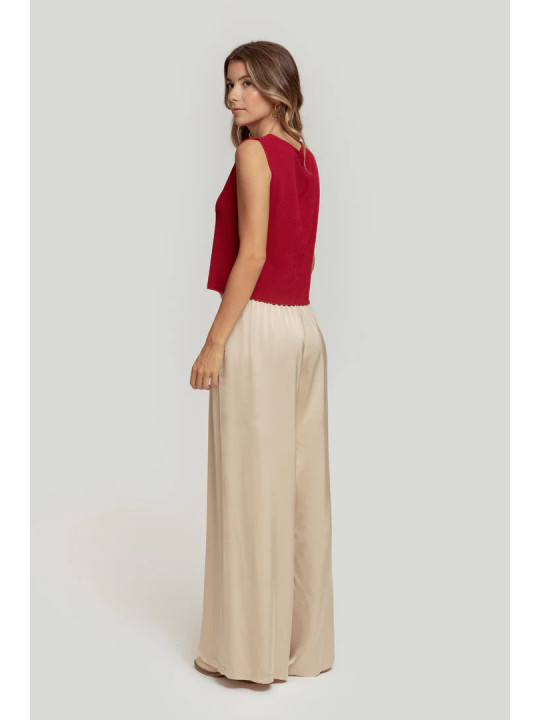 Pantalon palazzo beige