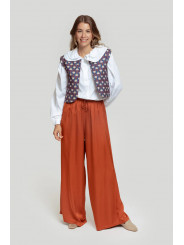 pantalón palazzo teja