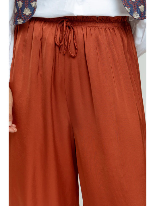 pantalón palazzo teja