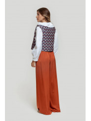 pantalón palazzo teja