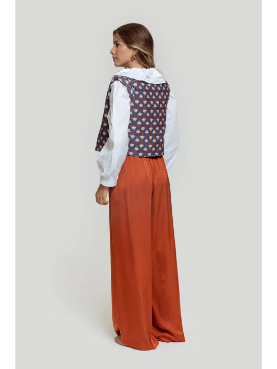 pantalón palazzo teja