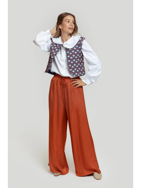 pantalón palazzo teja