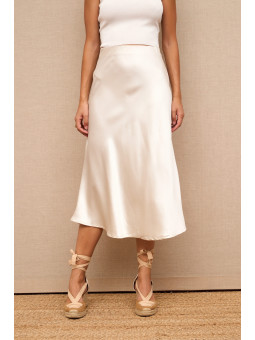 Falda midi color terracota