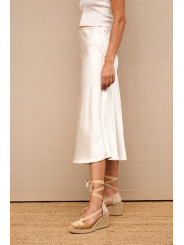 Falda midi color terracota