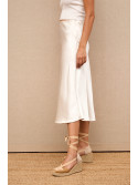 Falda midi color terracota