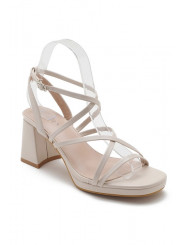Sandalia de tacon beige