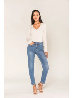 Jeans mom azul oscuro