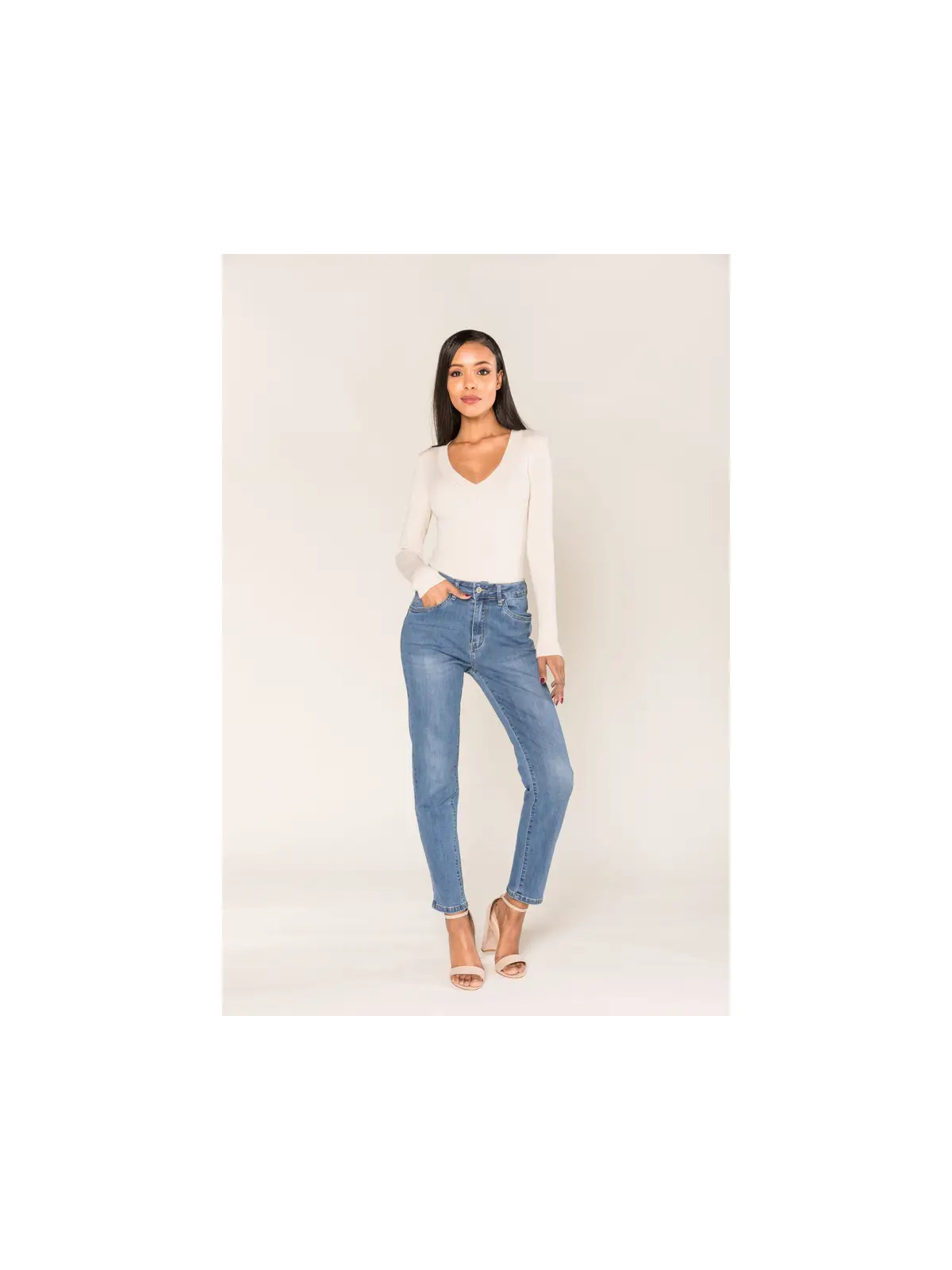 Jeans mom azul oscuro