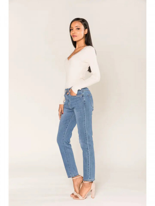 Jeans mom azul oscuro