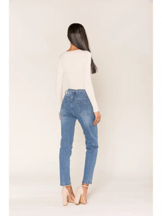 Jeans mom azul oscuro