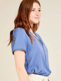 Blusa de manga corta con encaje