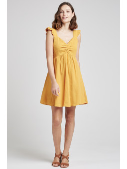 Vestido corto de gasa de algodón