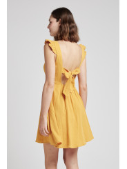 Vestido corto de gasa de algodón