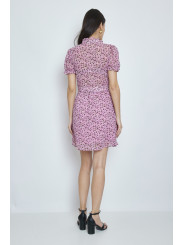 Vestido corto rosa estampado animal