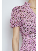 Vestido corto rosa estampado animal