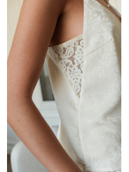 Top floral blanco