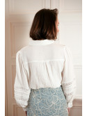 Blusa de gasa blanca