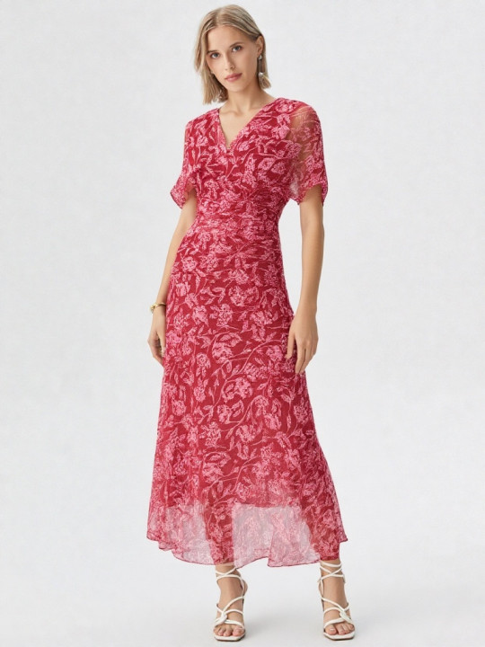Vestido midi tul en color rojo