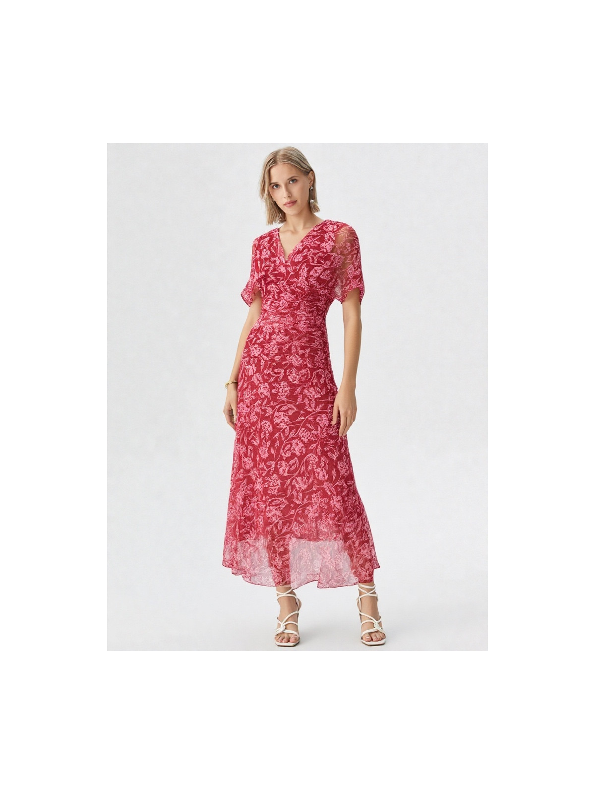 Vestido midi tul en color rojo