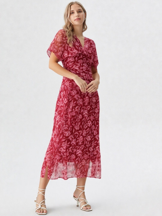 Vestido midi tul en color rojo