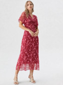 Vestido midi tul en color rojo