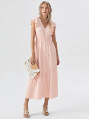 Vestido midi rosa