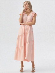 Vestido midi rosa
