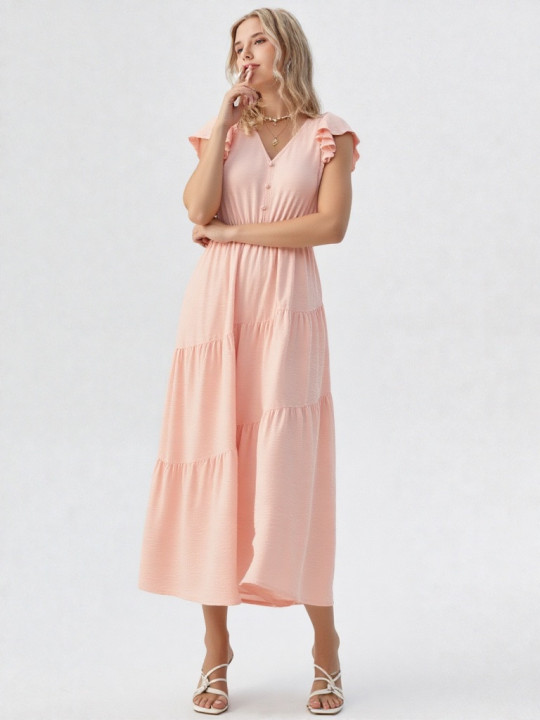Vestido midi rosa