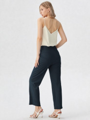 pantalon lino negro