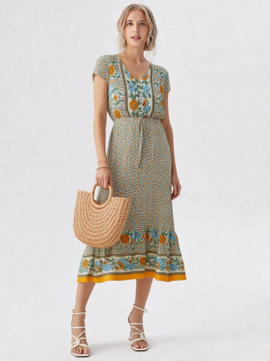 Vestido midi estampado