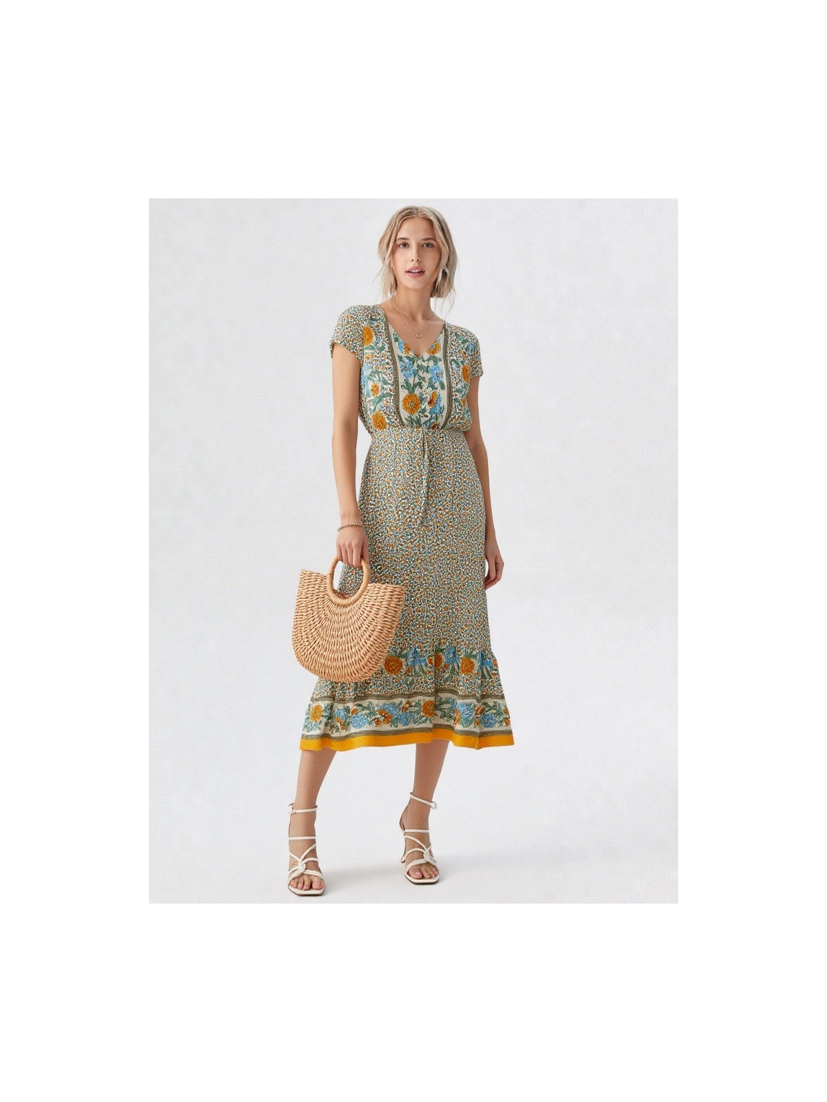 Vestido midi estampado