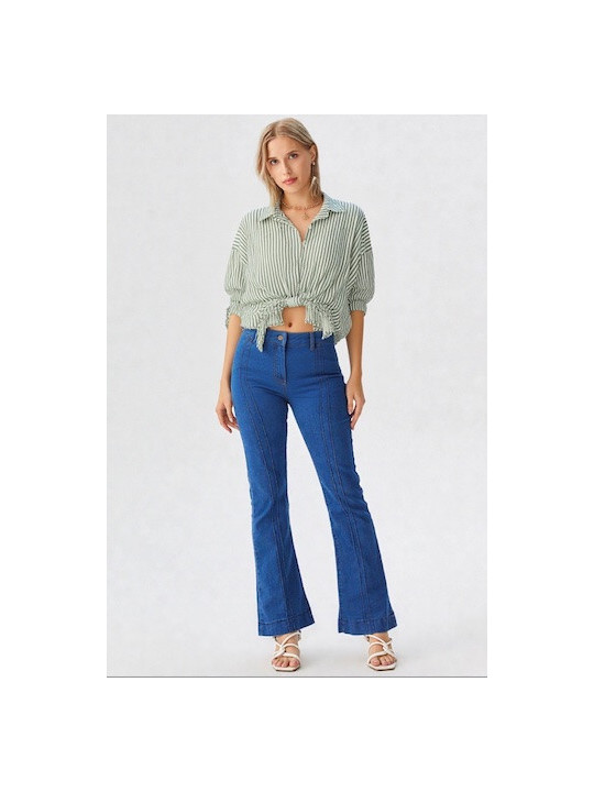 Camisa de rayas verde