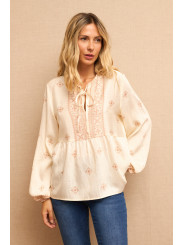Blusa étnica beige