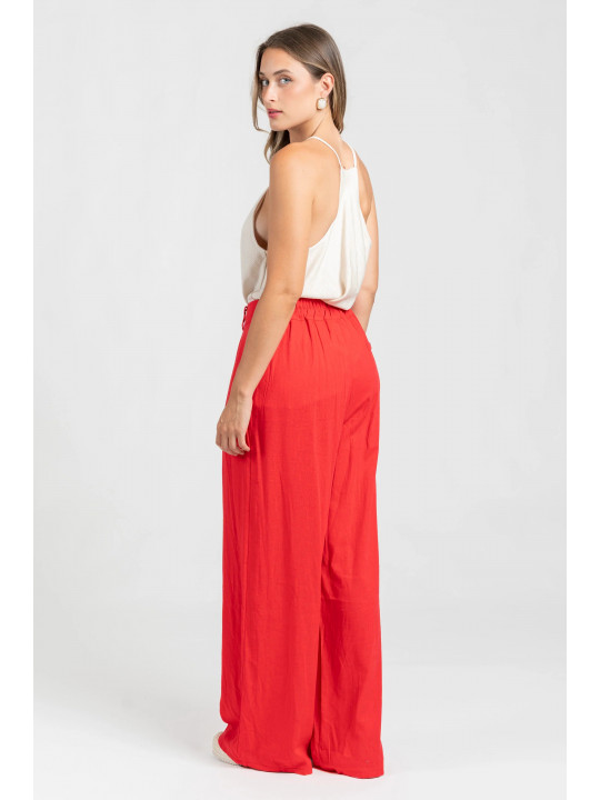 Pantalón fluido mezcla de lino