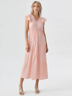 Vestido midi rosa