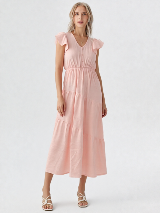 Vestido midi rosa
