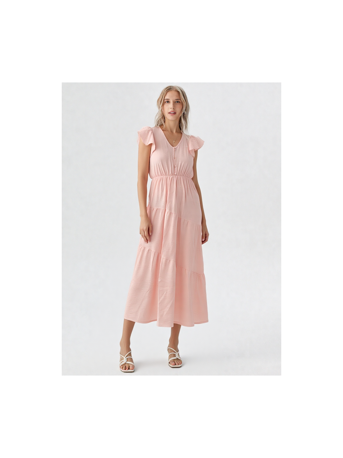 Vestido midi rosa