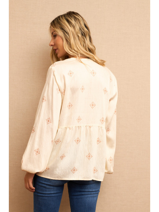 Blusa étnica beige