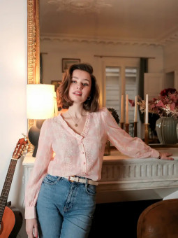 Blusa manga larga rosa